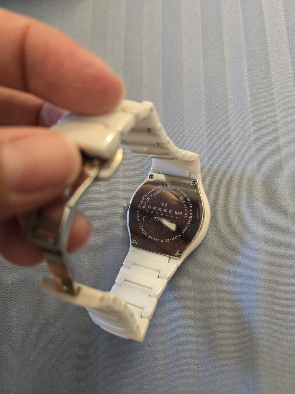 Skagen Ceramic White Crystal Accent Watch - Picture 3 of 4